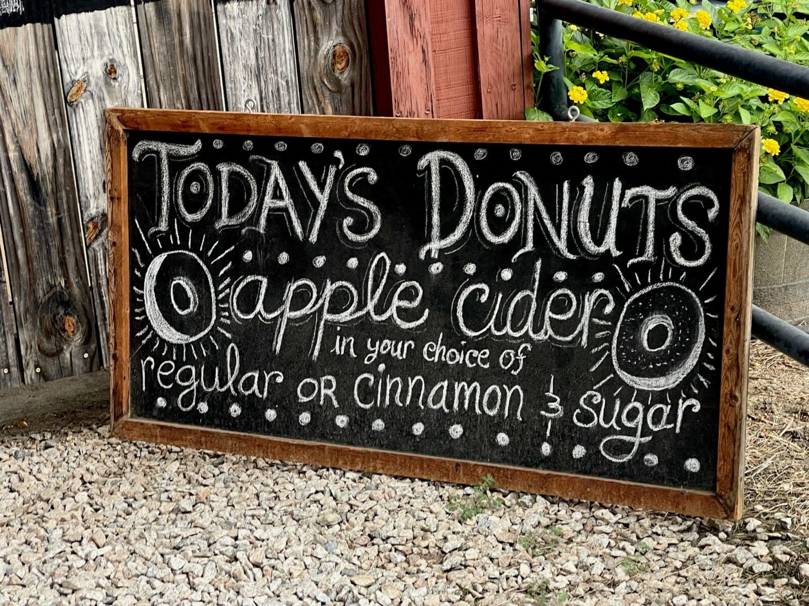 sign at an apple orchard event